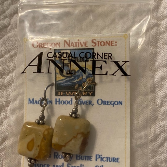 NWT jasper and sterling silver earrings. - Picture 3 of 4